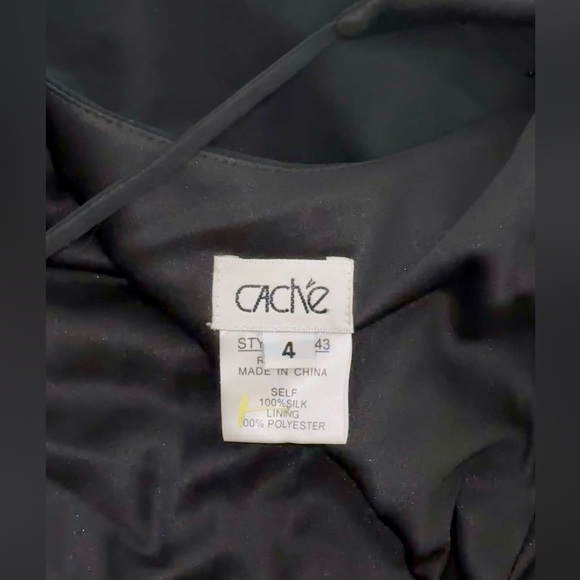 90’s Vintage Sue Wong Black Silk Floral Embroidered Beaded Handkerchief Dress - Picture 8 of 8